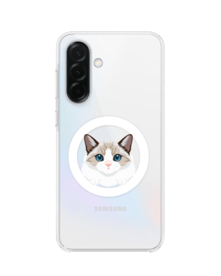 Etui do Samsung Galaxy A37 z MagSafe przeźroczyste, silikonowe Flexi, kot birmański