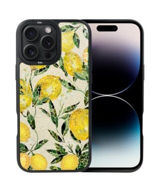 Etui do iPhone 14 Pro Max IBIZU DropGuard Matt z MagSafe, Modern Classics, Cytrynowe gaje