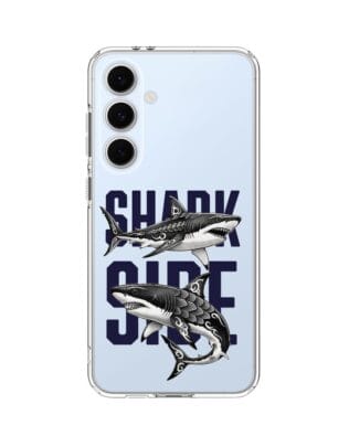 Etui do Samsung Galaxy S24 FE przeźroczyste, silikonowe Flexi, Summer Patterns, Shark side