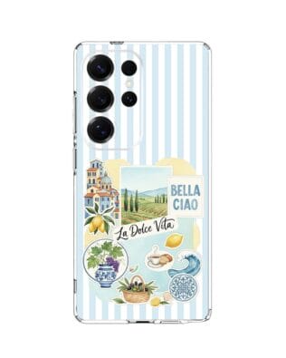 Etui do Samsung Galaxy S25 Ultra przeźroczyste, silikonowe Flexi, Italian Summer, La Dolce Vita