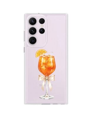 Etui do Samsung Galaxy S23 Ultra przeźroczyste, silikonowe Flexi, Paradise, Aperol Spritz