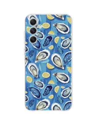 Etui do Samsung Galaxy A34 5G przeźroczyste, silikonowe Flexi, Summer Patterns, ostrygi z cytrynką