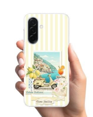 Etui do Samsung Galaxy A36 5G z MagSafe przeźroczyste, silikonowe Flexi, Italian Summer, Ciao Italia