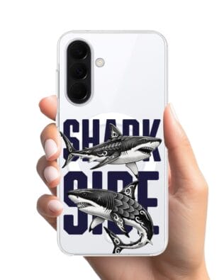 Etui do Samsung Galaxy A37 z MagSafe przeźroczyste, silikonowe Flexi, Summer Patterns, Shark side