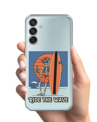 Etui do Samsung Galaxy M15 5G przeźroczyste, silikonowe Flexi, Summer Patterns, Ride the wave