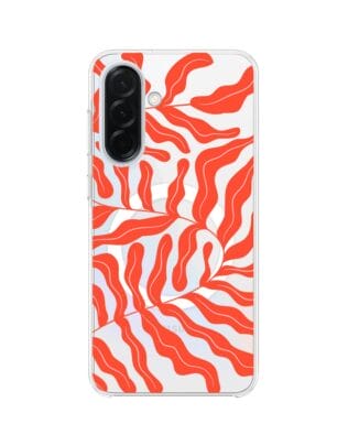Etui do Samsung Galaxy A37 z MagSafe przeźroczyste, silikonowe Flexi, koralowy wzór