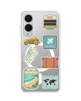 Etui do Samsung Galaxy S25 Edge z MagSafe przeźroczyste, silikonowe Flexi, pocztowe znaczki