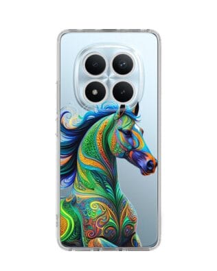 Etui do Xiaomi Redmi Note 15 5G przeźroczyste, silikonowe Flexi, Dzika Mandala, Koń