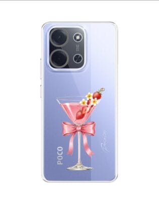 Etui do Xiaomi POCO C85 przeźroczyste, silikonowe Flexi, Paradise, Strawberry Martini