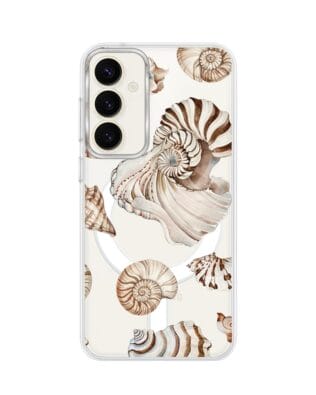 Etui do Samsung Galaxy S23 FE 5G z MagSafe przeźroczyste, silikonowe Flexi, Summer Patterns, ozdobne muszle