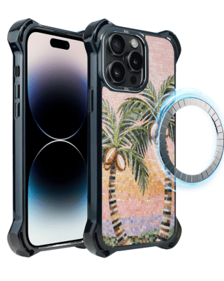 Etui do iPhone 14 Pro IBIZU DropGuard Ultra z MagSafe, Modern Classics, Sycylijska palma