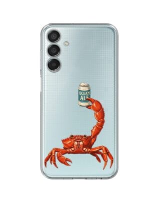 Etui do Samsung Galaxy M15 5G przeźroczyste, silikonowe Flexi, Paradise, krab z piwem