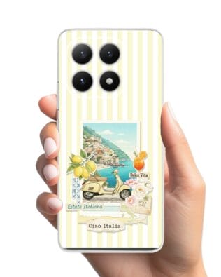 Etui do Xiaomi 15T przeźroczyste, silikonowe Flexi, Italian Summer, Ciao Italia