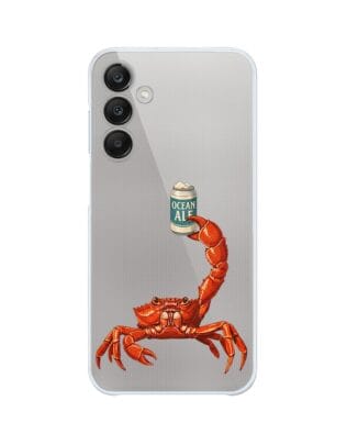 Etui do Samsung Galaxy M35 5G przeźroczyste, silikonowe Flexi, Paradise, krab z piwem
