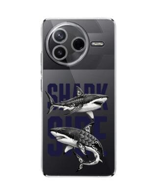 Etui do Xiaomi POCO F7 Pro przeźroczyste, silikonowe Flexi, Summer Patterns, Shark side