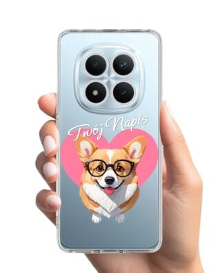 Etui do Xiaomi Redmi Note 15 5G przeźroczyste, silikonowe Flexi, Puppy Love, pies rasy Corgi