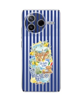 Etui do Xiaomi POCO F7 Pro przeźroczyste, silikonowe Flexi, Italian Summer, Limoncello