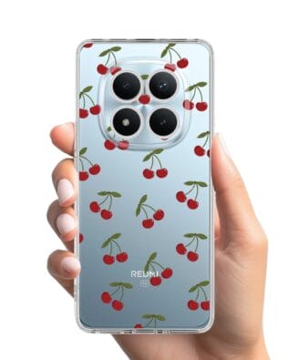 Etui do Xiaomi Redmi Note 15 Pro 4G przeźroczyste, silikonowe Flexi, Mini Patterns, Wiśnie