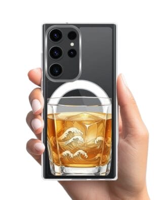 Etui do Samsung Galaxy S23 Ultra z MagSafe przeźroczyste, silikonowe Flexi, Paradise, Whiskey on the rocks