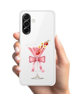 Etui do Samsung Galaxy A26 5G przeźroczyste, silikonowe Flexi, Paradise, Strawberry Martini