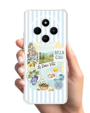 Etui do Xiaomi POCO C75 przeźroczyste, silikonowe Flexi, Italian Summer, La Dolce Vita
