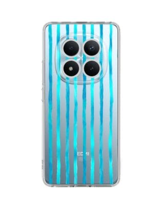 Etui do Xiaomi Redmi Note 15 4G przeźroczyste, silikonowe Flexi, Summer Patterns, błękitne paski
