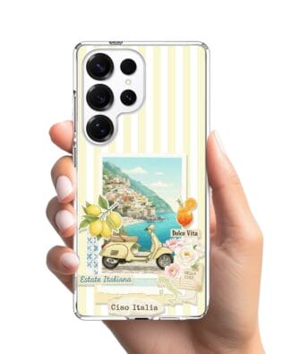 Etui do Samsung Galaxy S25 Ultra z MagSafe przeźroczyste, silikonowe Flexi, Italian Summer, Ciao Italia