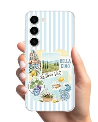 Etui do Samsung Galaxy S23 przeźroczyste, silikonowe Flexi, Italian Summer, La Dolce Vita