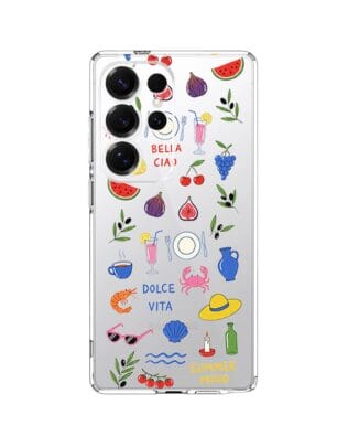 Etui do Samsung Galaxy S25 Ultra przeźroczyste, silikonowe Flexi, Italian Summer, kolorowe wakacje