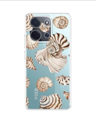Etui do Xiaomi POCO C85 przeźroczyste, silikonowe Flexi, Summer Patterns, ozdobne muszle