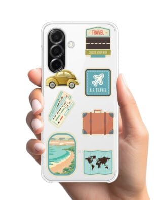 Etui do Samsung Galaxy A26 5G przeźroczyste, silikonowe Flexi, pocztowe znaczki