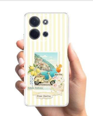Etui do Xiaomi POCO C85 przeźroczyste, silikonowe Flexi, Italian Summer, Ciao Italia