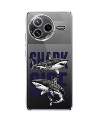 Etui do Xiaomi POCO F7 Ultra przeźroczyste, silikonowe Flexi, Summer Patterns, Shark side