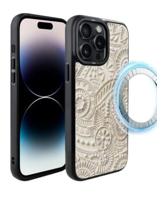 Etui do iPhone 14 Pro Max IBIZU DropGuard Matt z MagSafe, Amalfi, Piaszczysty ornament