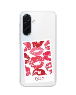 Etui do Samsung Galaxy A37 z MagSafe przeźroczyste, silikonowe Flexi, pocałunki, polaroid