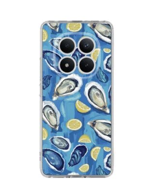 Etui do Xiaomi Redmi Note 15 Pro 4G przeźroczyste, silikonowe Flexi, Summer Patterns, ostrygi z cytrynką