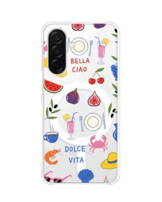Etui do Samsung Galaxy A26 5G z MagSafe przeźroczyste, silikonowe Flexi, Italian Summer, kolorowe wakacje