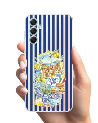Etui do Samsung Galaxy A34 5G przeźroczyste, silikonowe Flexi, Italian Summer, Limoncello