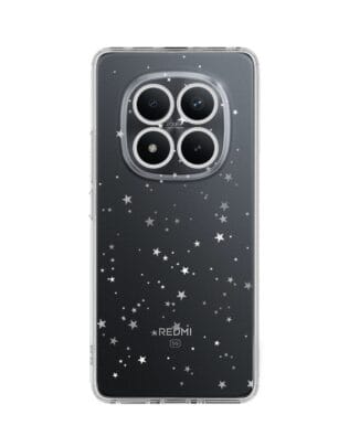 Etui do Xiaomi Redmi Note 15 4G przeźroczyste, silikonowe Flexi, Zimowa magia, Szampańskie gwiazdki