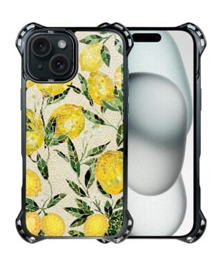 Etui do iPhone 15 Plus IBIZU DropGuard Ultra z MagSafe, Modern Classics, Cytrynowe gaje