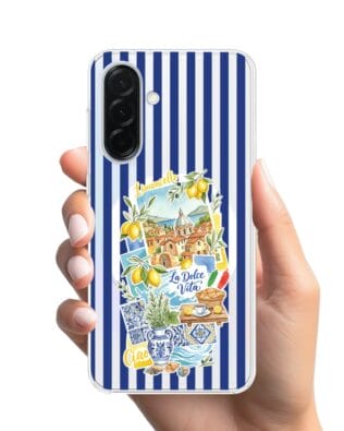 Etui do Samsung Galaxy A36 5G z MagSafe przeźroczyste, silikonowe Flexi, Italian Summer, Limoncello