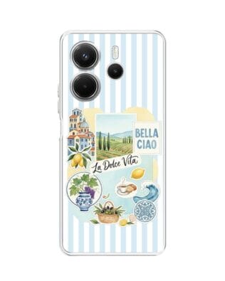 Etui do Xiaomi Redmi Note 14 4G przeźroczyste, silikonowe Flexi, Italian Summer, La Dolce Vita