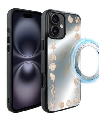 Etui do iPhone 16 IBIZU DropGuard Matt z MagSafe, Reflect, Muszelkowe lustro