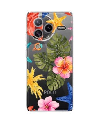 Etui do Xiaomi POCO F7 Ultra przeźroczyste, silikonowe Flexi, Summer Patterns, tropikalny wzór