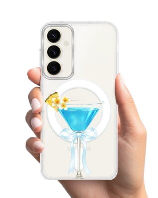 Etui do Samsung Galaxy S23 FE 5G z MagSafe przeźroczyste, silikonowe Flexi, Paradise, Blue Hawaii