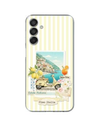Etui do Samsung Galaxy M15 5G przeźroczyste, silikonowe Flexi, Italian Summer, Ciao Italia