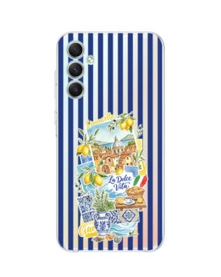 Etui do Samsung Galaxy A34 5G przeźroczyste, silikonowe Flexi, Italian Summer, Limoncello