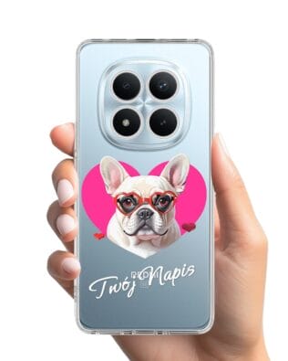 Etui do Xiaomi Redmi Note 15 Pro 5G przeźroczyste, silikonowe Flexi, Puppy Love, pies rasy Buldog Francuski