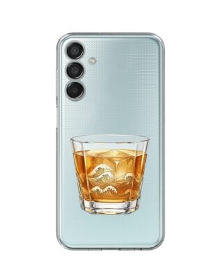 Etui do Samsung Galaxy M15 5G przeźroczyste, silikonowe Flexi, Paradise, Whiskey on the rocks
