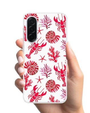 Etui do Samsung Galaxy A37 z MagSafe przeźroczyste, silikonowe Flexi, krab, muszle